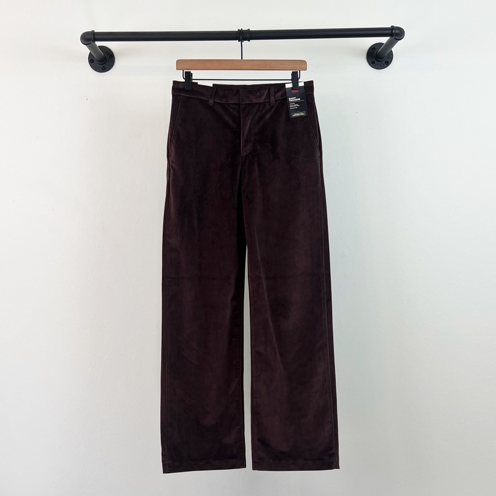 NWT Levi’s Velvet Baggy Trousers in Chocolate Brown/Plum - Picture 2 of 10